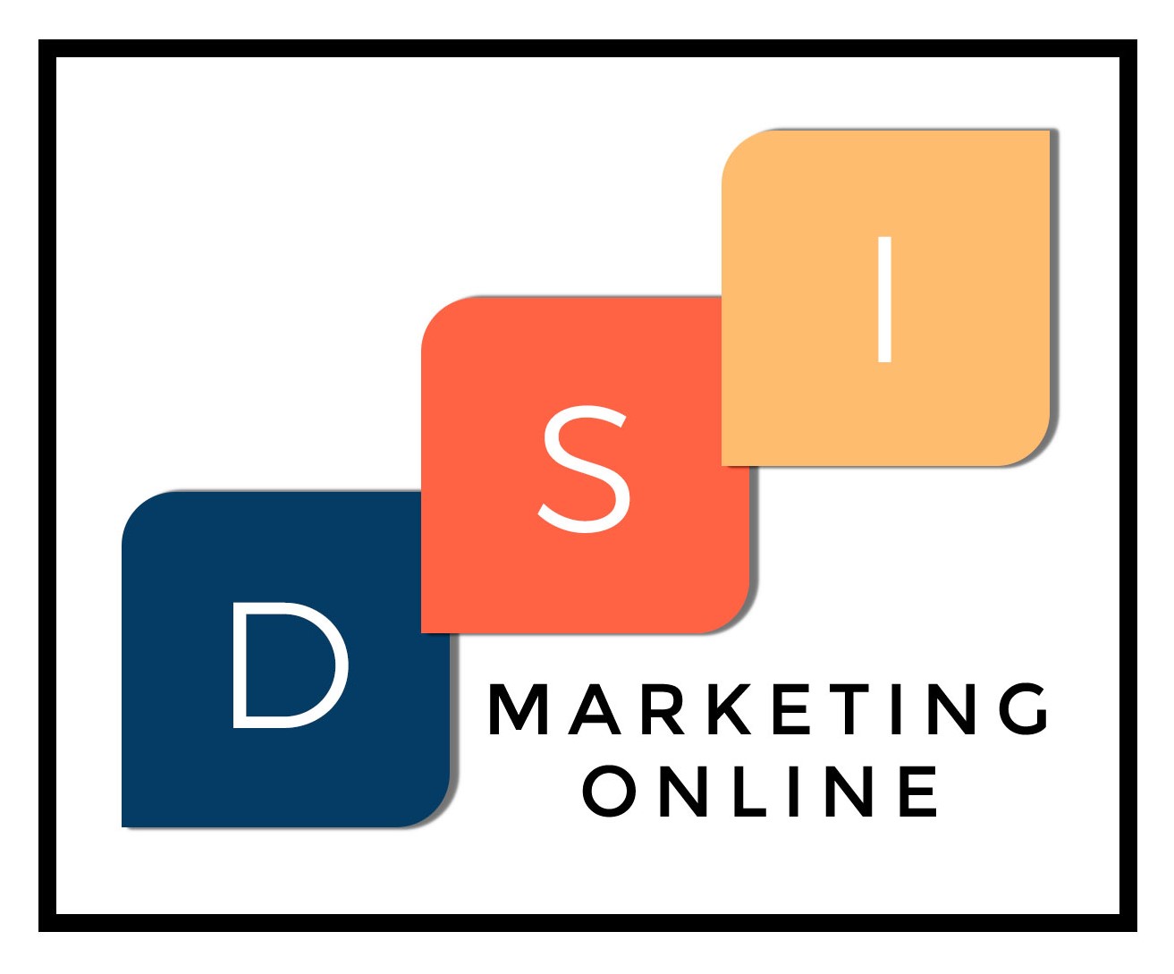 blocos com as letras dsi nas cores azul, vermelho e bege logo dsi marketing online